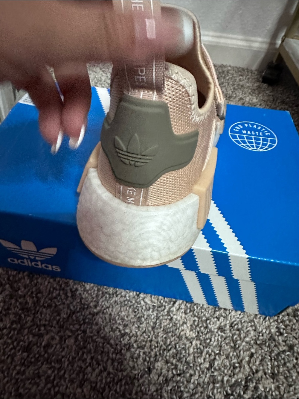 adidas Women’s Beige and Olive NMD_R1 Sneaker